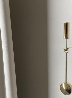 现代简约文艺复古黄铜壁挂烛台样板房酒店玄关过道墙面摆件装饰品