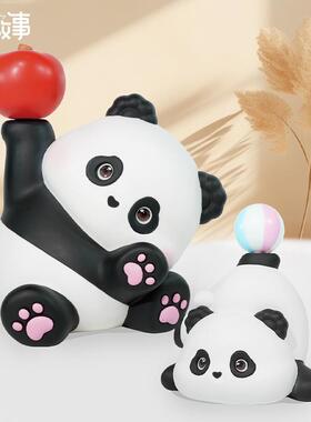 新款创意墨崽熊猫存钱罐可存可取大人儿童男女孩摔不烂储蓄罐