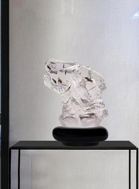 创意新款软装配饰摆件仿琉璃艺术品现代家居饰品透明石头