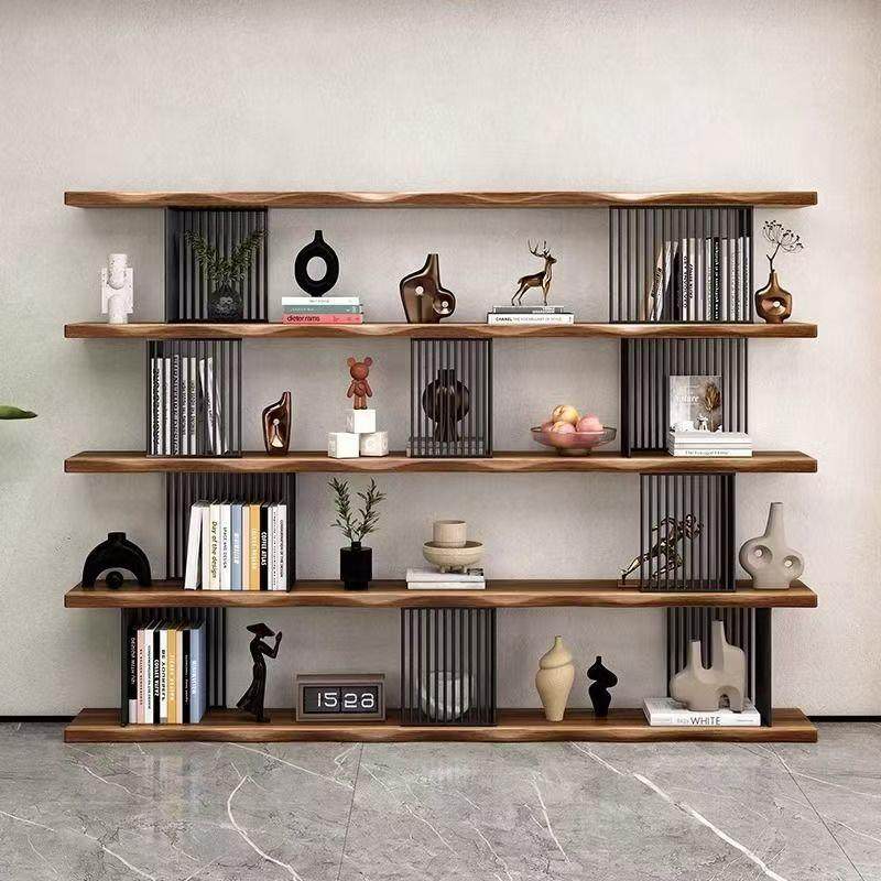 铁艺实木置物架加厚客厅靠墙书柜办公室落地书架隔断一体收纳架子,商业/办公家具,办公储物柜,淘宝优惠券,粉丝福利购,淘宝优惠卷