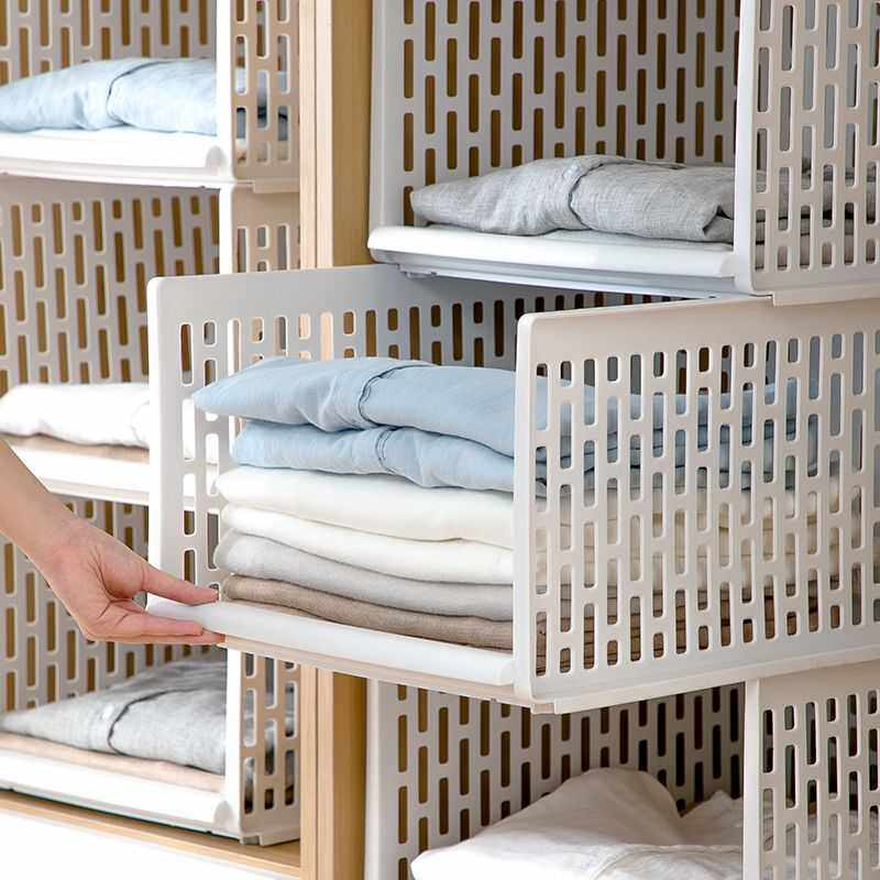 衣柜收纳架多层抽屉式分层隔板置物架家用卧室收纳箱柜子隔断架子