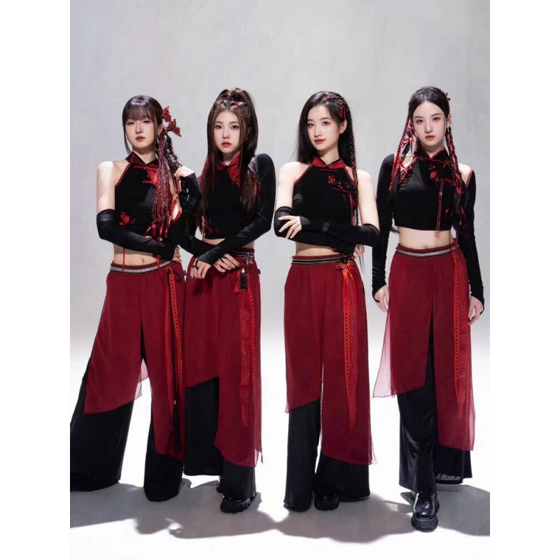 繁星少女sing女团演出服中国风爵士舞蹈黑红国潮古风古典演出套装