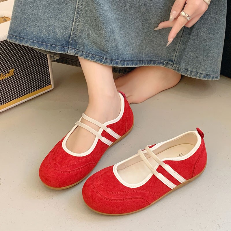 平底银色芭蕾风玛丽珍单鞋女鞋子2025春夏季新款软底一脚蹬休闲鞋