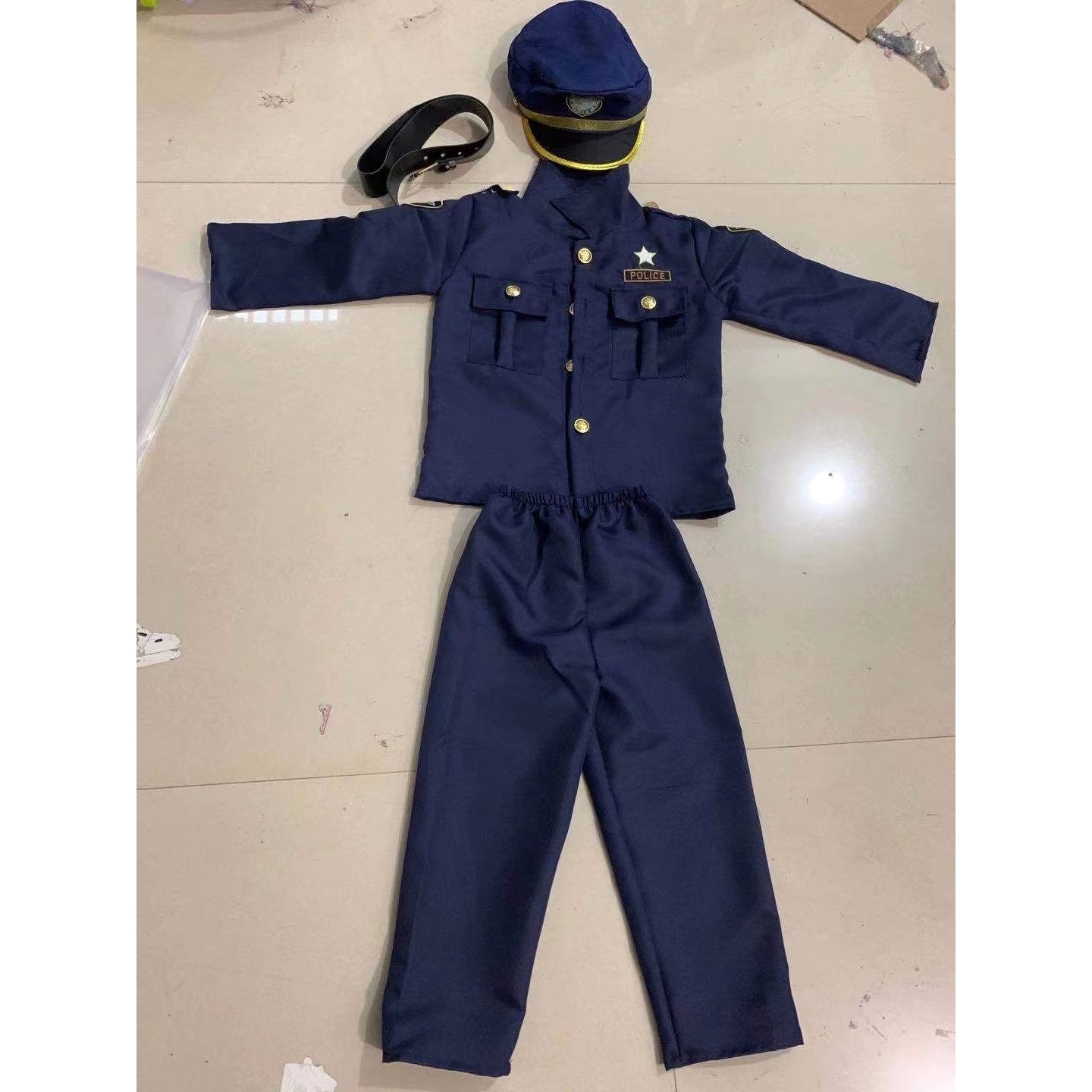万圣节儿童警察服角色扮演小孩游戏服表演万圣节变装舞会派对服装