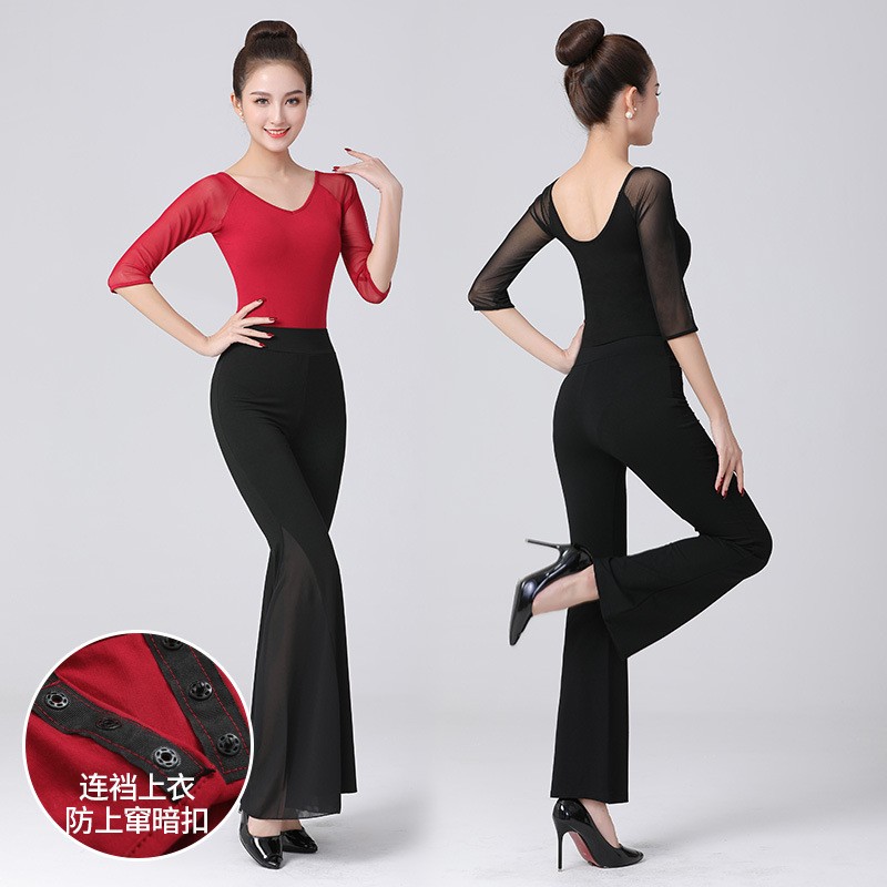 网纱时尚优雅百搭形体礼仪模特走秀瑜伽服舞蹈服训练服练功服套装