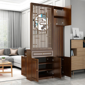 客厅实木间厅柜现代新屏风玄关柜遮挡两面门面