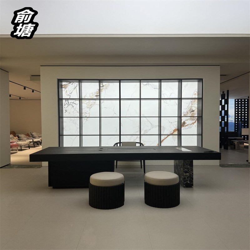 实木茶桌椅组合现代简约家用客厅阳台泡茶台一体办公室轻奢大板桌