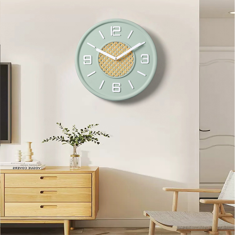 简约现代客厅免打孔挂钟创意饭厅挂墙时钟表装饰静音2023新款挂表
