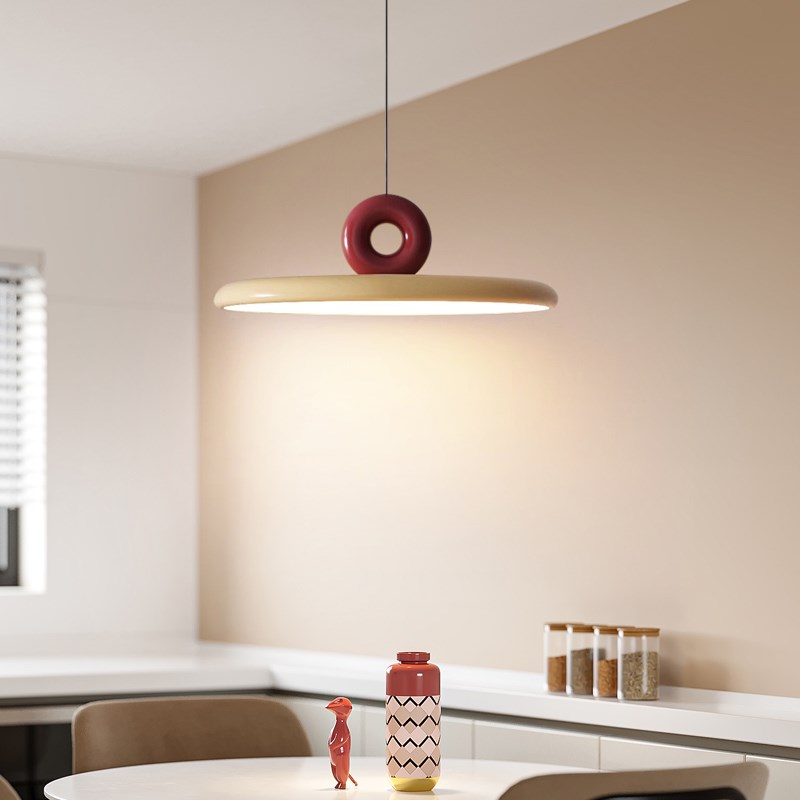 餐厅吊灯创意飞碟极简现代简约奶油风吧台饭厅中古餐桌灯中山灯具