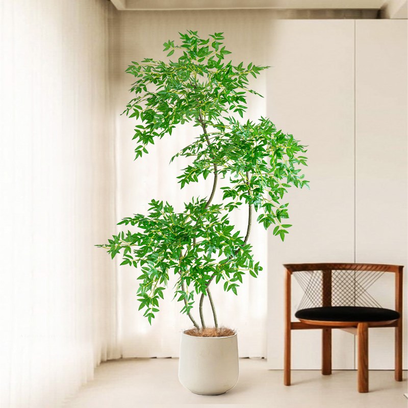 南天竹仿真绿植室内大型盆栽假树客厅阳台仿生植物落地装饰