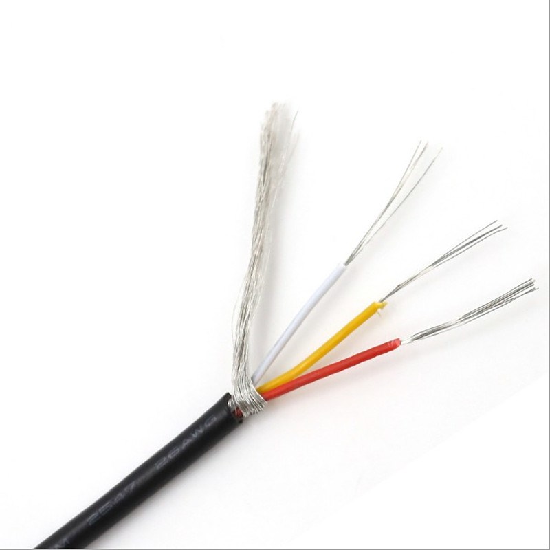 3芯特细屏蔽电线 超细灰色镀锡屏蔽软线  极细三芯传感器带屏蔽线