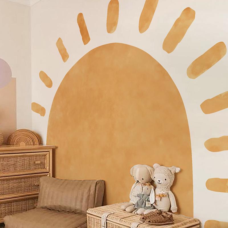 Boho布纹不in儿童墙贴纸自粘卧室太阳环保卡通贴纸宝宝贴