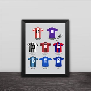 巴乔职业生涯球衣实木装饰相框照片墙桌摆挂框家居壁画意大利