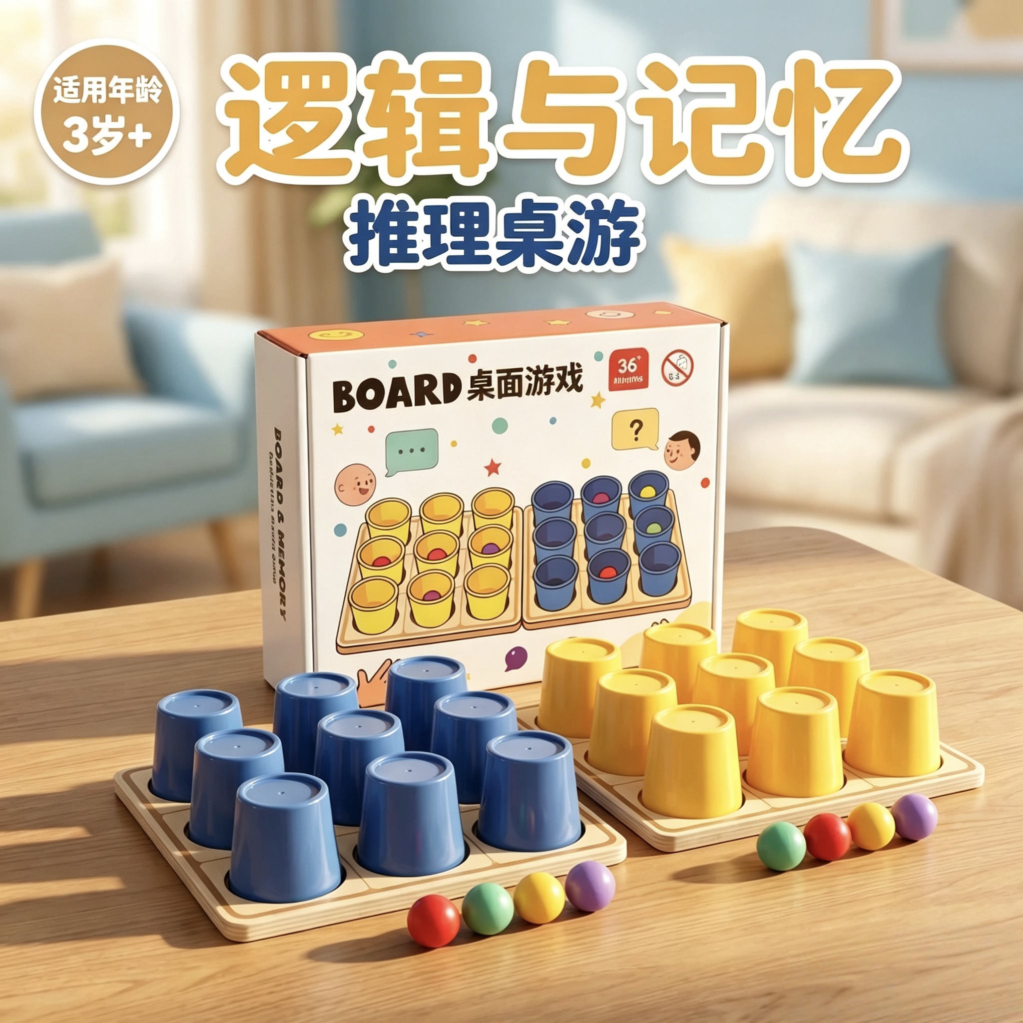 儿童木质逻辑记忆早教益智桌游