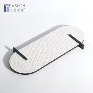 饰工艺品226创意圆皮革收纳形托客厅桌盘 面现代样板房家居酒店装