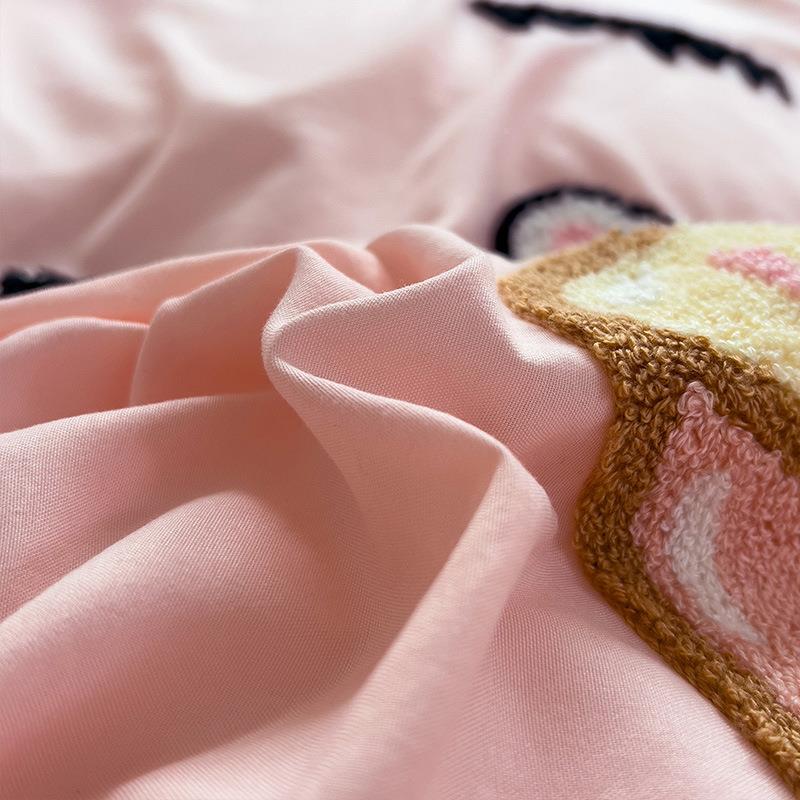 202AL101115新大款加厚磨毛水洗棉毛巾绣印版卡通加四件套4被套15