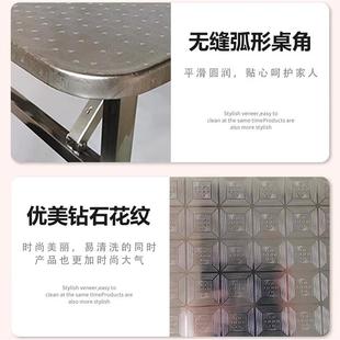 W餐7不钢可折叠锈桌子桌家用户外烧烤食桌F77TJT65堂宵夜酒席大排