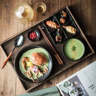 2024新餐款 感早定食托盘 牛盘排餐盘子ZPU碟套装 一人食餐碗具仪式