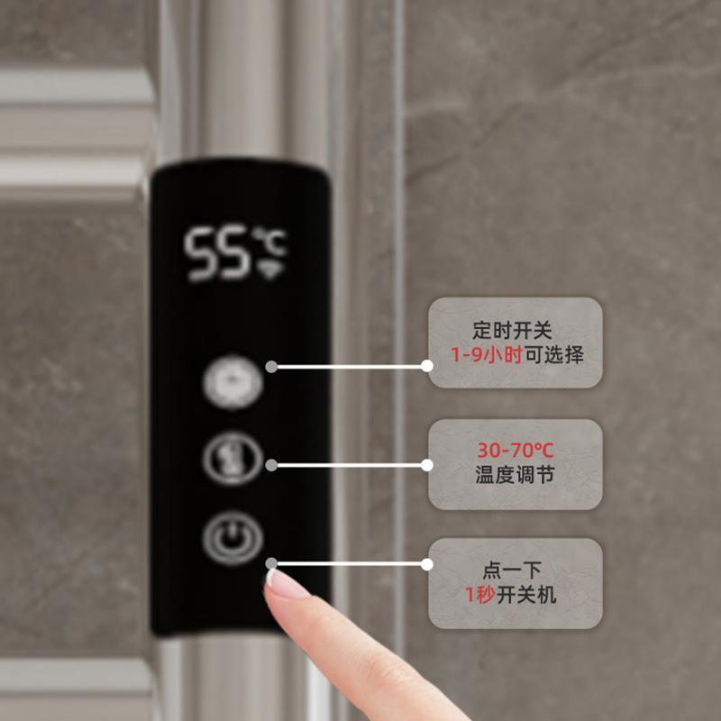 跨境热销家用卫生间浴室免打孔电热毛巾架数显加热毛巾杆置物架