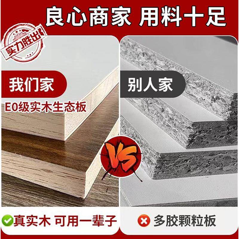 轻奢实木衣柜家用卧室小户型推拉门收纳柜子出租房用大衣橱