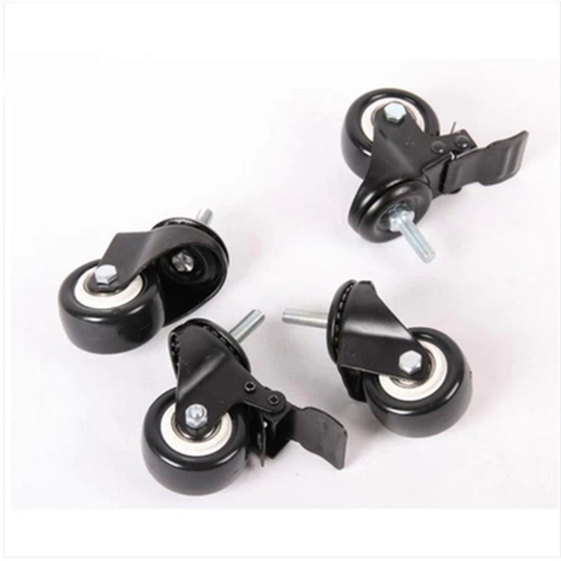 M6工业轮置物架专用配套金属万向轮带刹车脚刹轮