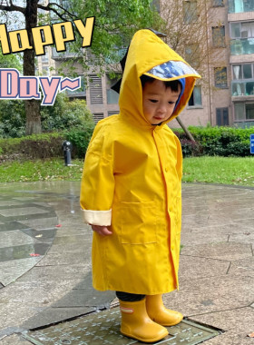 儿童雨衣冲锋衣加厚红色恐龙男童女童幼儿园宝宝2轻便防水雨服3岁