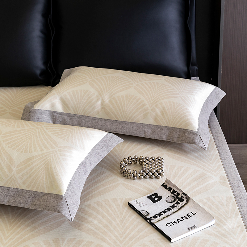 高端夏季冰丝席空调凉席可水洗机洗折叠床单床笠款冰丝席三件套