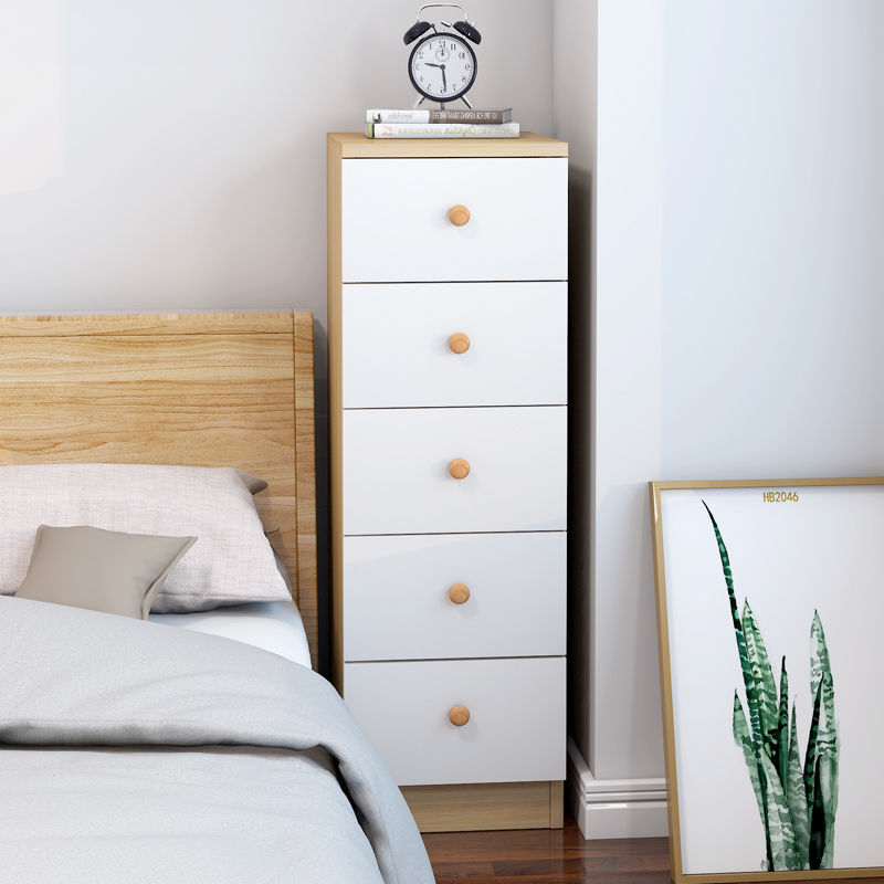 日式夹缝收纳柜20/25/30/35cm抽屉卧室置物柜简约床头超窄储物柜