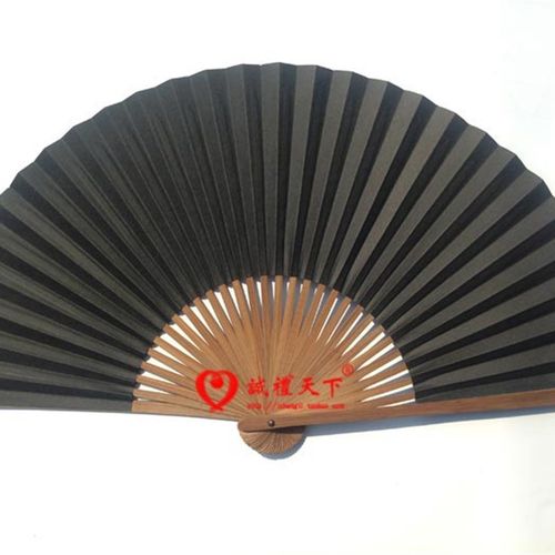 8寸黑纸扇子工艺扇男式扇素面黑折扇空白扇子30根扇骨京剧戏剧扇