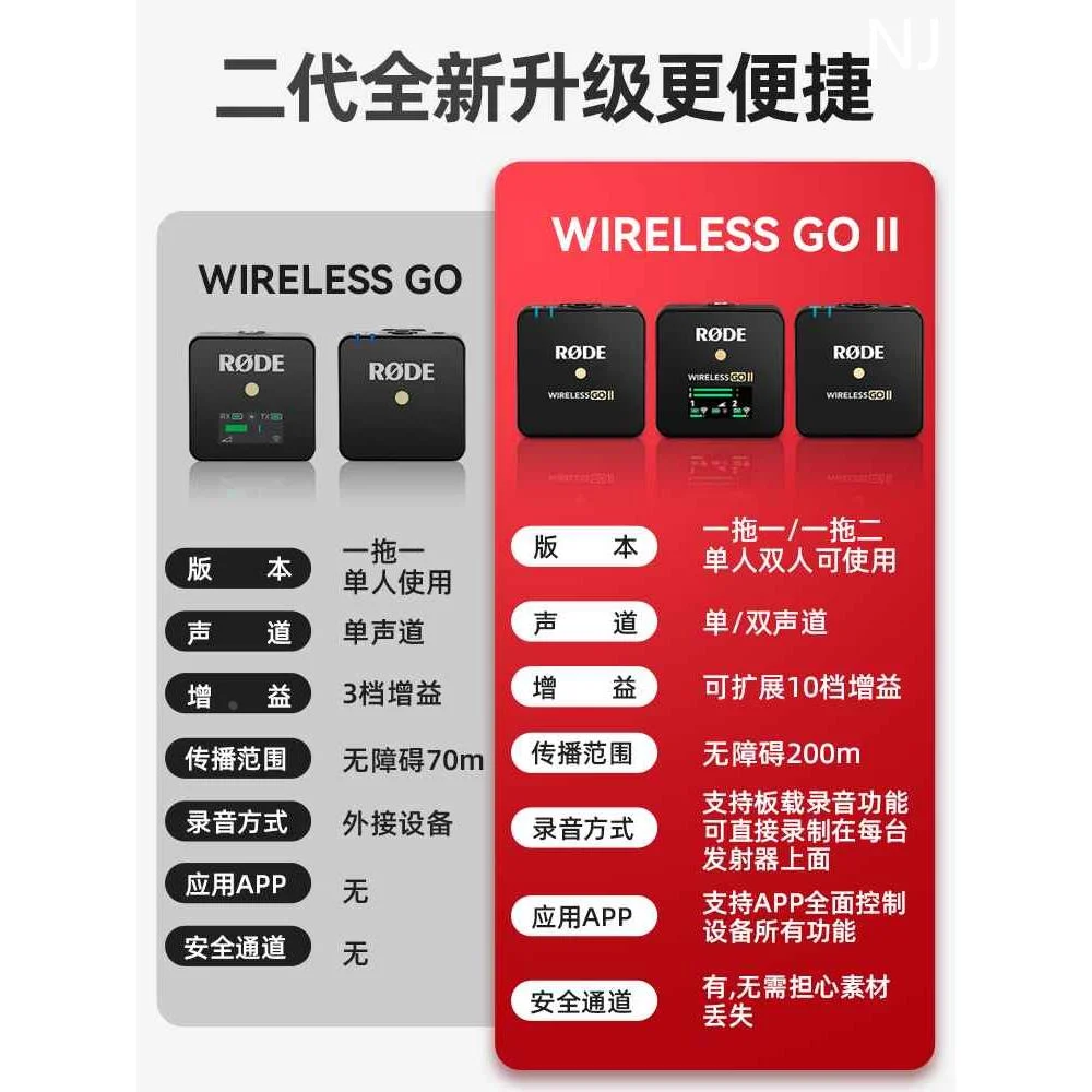 RODE罗德Wireless Go II无线麦克风小蜜蜂相机手机直播领夹收新款
