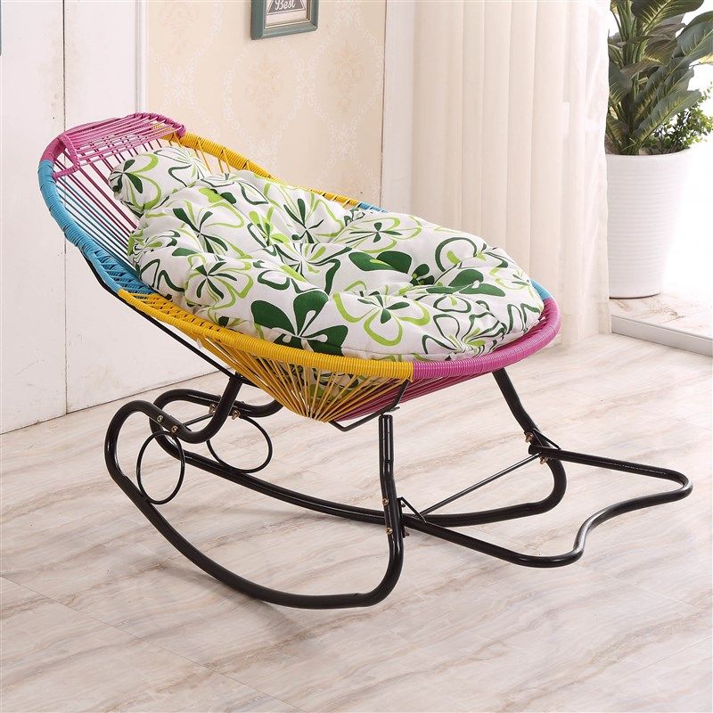 摇摇椅三色摇椅家用藤编老人逍遥椅大人阳台懒人躺椅儿童午睡简约