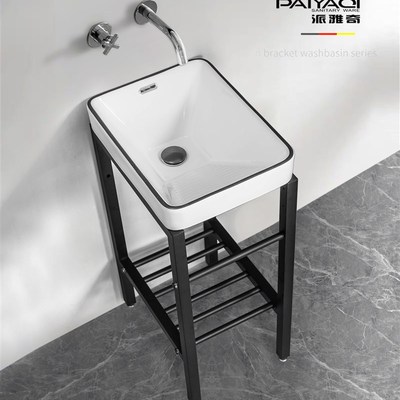 小户型落地陶瓷洗衣盆 带搓衣板阳台超深洗水槽池35cm41cm小尺寸