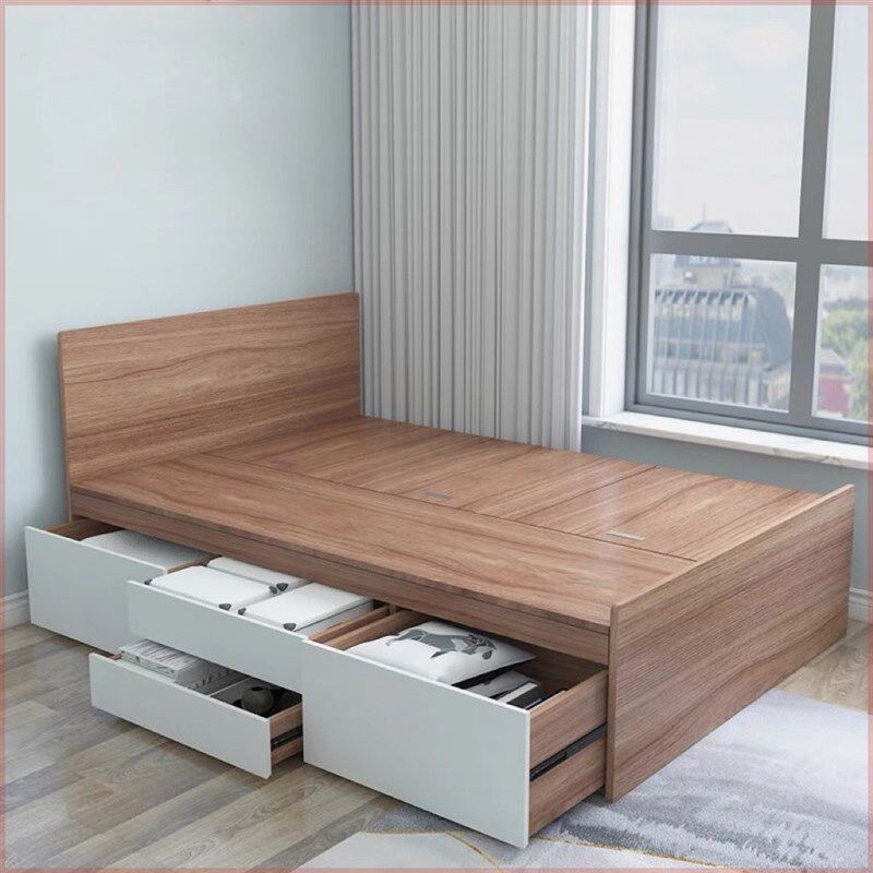 实木榻榻米床组合带床头单人双人高箱收纳储物床多功能抽屉床箱体