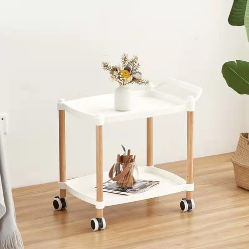 浴室小推车浴缸沙发旁置物架落地可移动卫生间客厅收纳整理架榉木