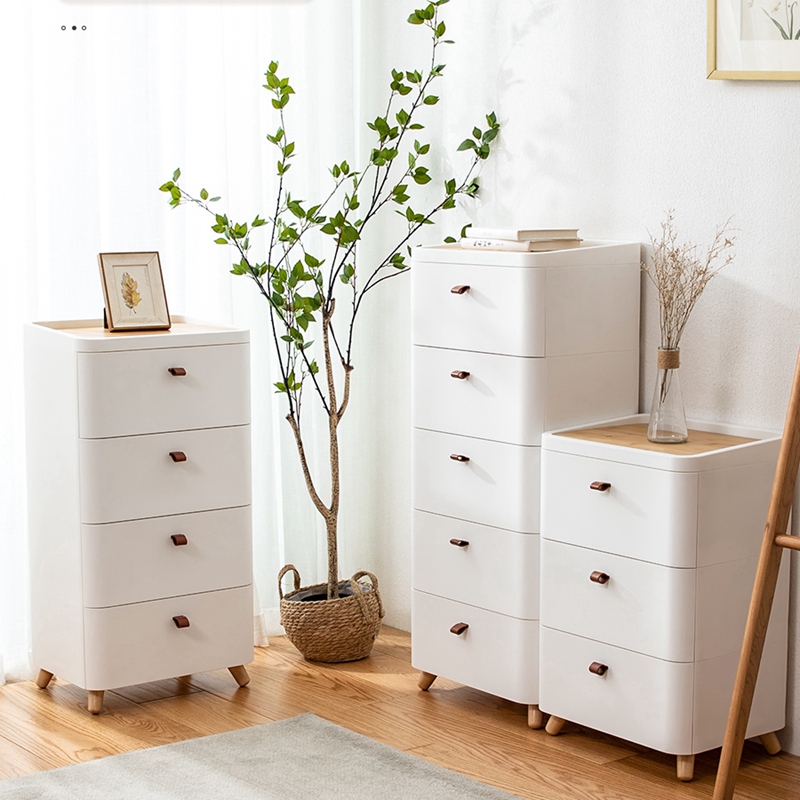 日式抽屉式收纳柜客厅简约斗柜小型床头柜沙发边柜免安装大置物柜