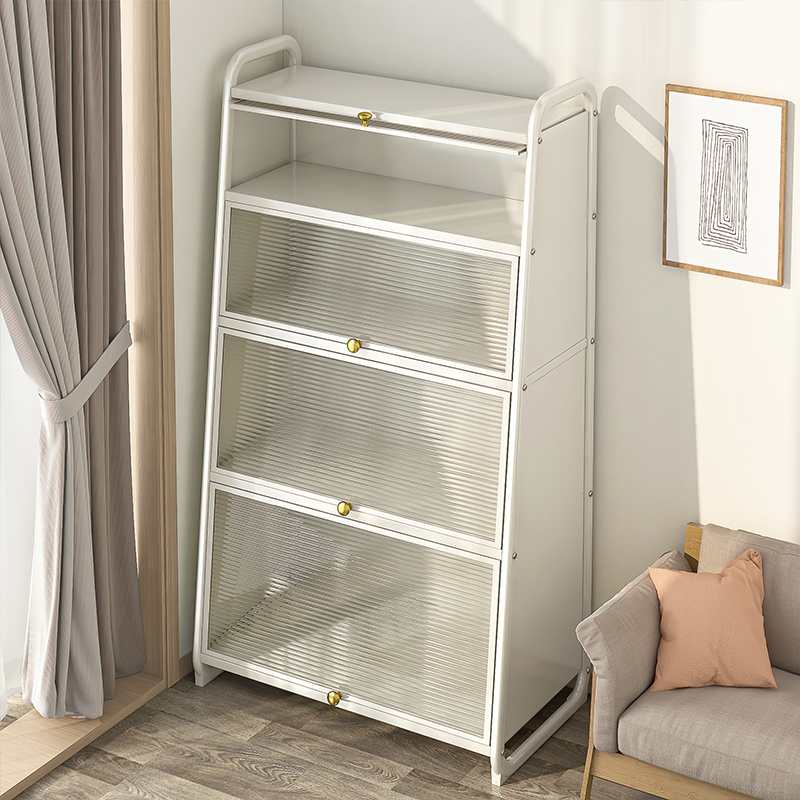 书架置物架落地多层书柜子储物柜客厅家用带门防尘简易靠墙收纳柜