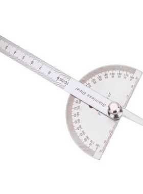 角度尺量角器尺子角尺 100mm不锈钢角尺0-180°半圆 JJ11052