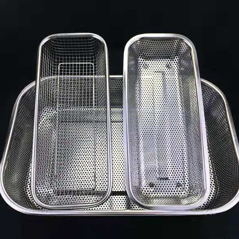 奢煲不锈钢筛子长方形沥水筐碗架控水篮水果篮大孔滤水网框洗菜篮