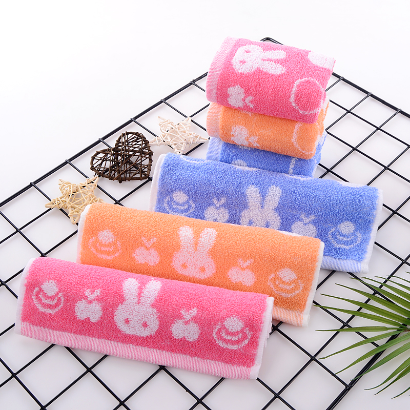 10条 纯棉儿童小毛巾家用洗脸幼儿园小孩擦脸小手巾长方形卡通童