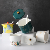 陶瓷猪油罐子耐高温油泼辣子罐大容量辣椒罐家用超大调味盐罐