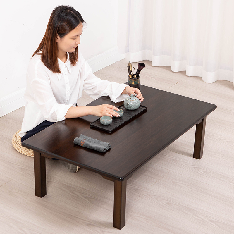 炕桌实木方桌正方形饭桌飘窗榻榻米小桌子楠竹家用床上桌茶几矮桌