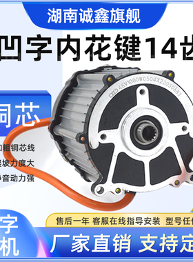 电动三轮车电机48v60v1000W 内花键14齿纯铜无刷直流电机马达配件