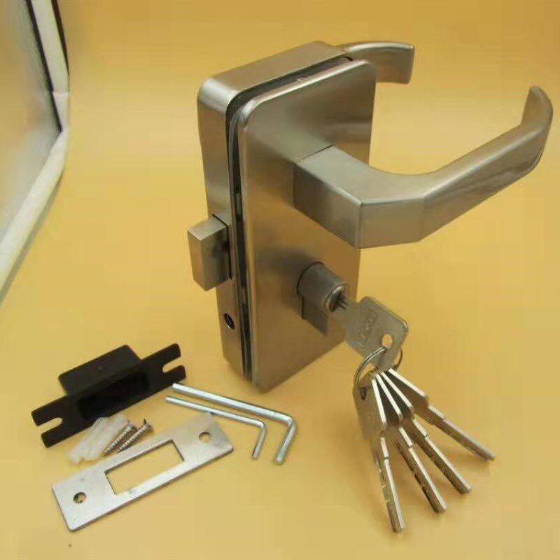 地弹簧门锁无框玻璃门单开双开门锁方型竖锁不锈钢隔断玻璃门锁