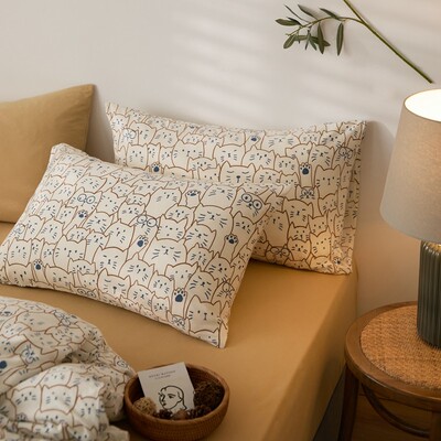 人间真可爱 A类针织棉床品纯棉四件套小卡通可爱儿童婴儿级床笠款