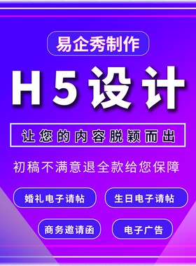 易企秀H5制作婚礼会议年会电子邀请函开业生日寿宴请柬长图定制