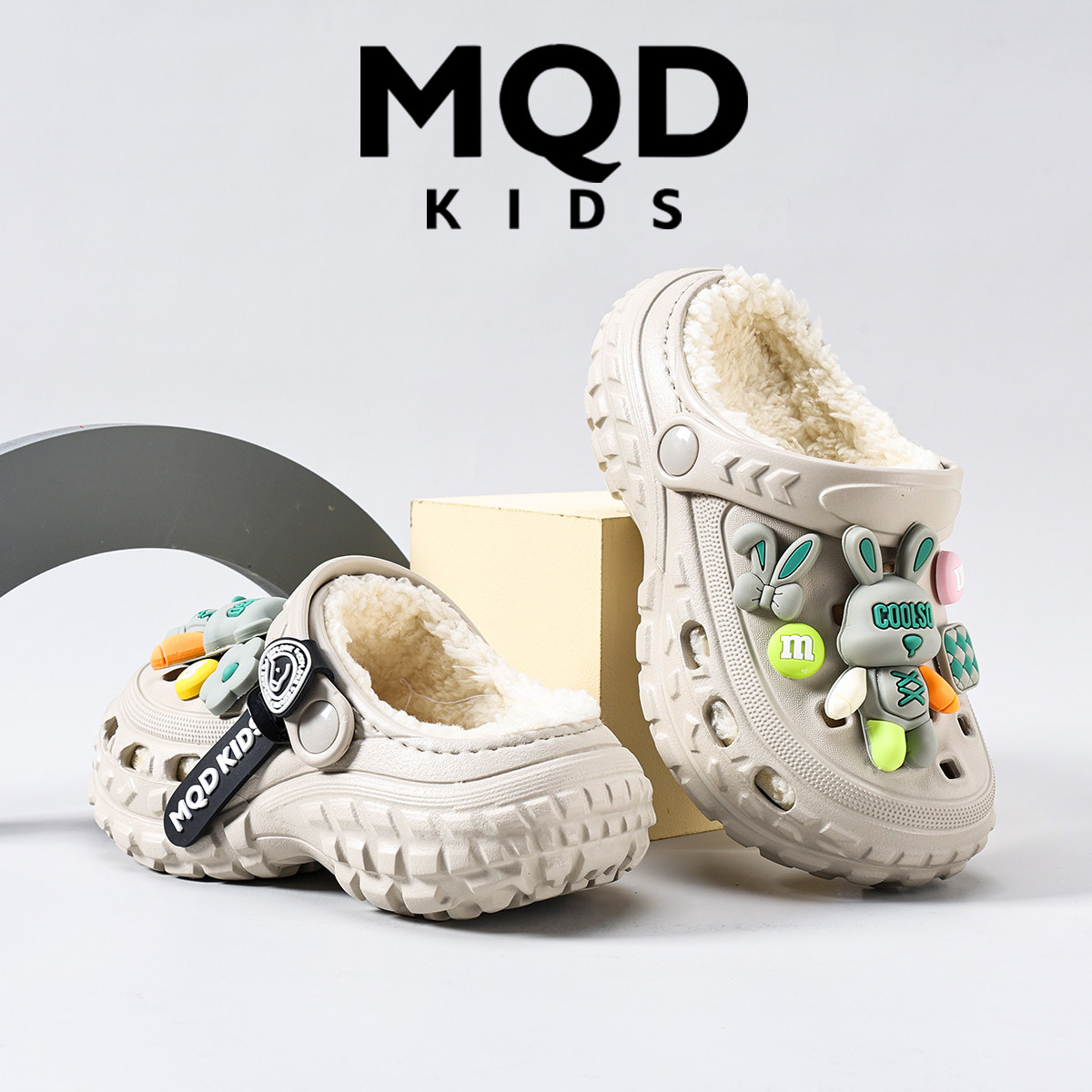 马骑顿冬季儿童棉拖鞋保暖外穿