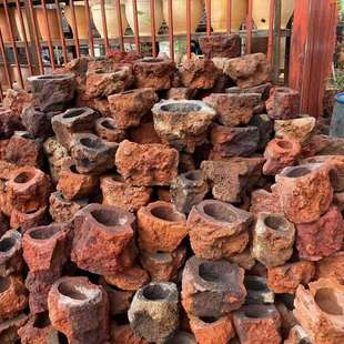 天然火山石花盆多肉兰花石园艺盆栽特大号腾冲火山岩透气盆