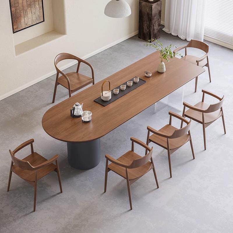 诧寂风实木家用客厅茶桌现代简约创意一体式茶台办公室泡茶台桌