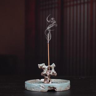 线香香插香炉太湖石香座陶瓷香托檀香室内家用熏香香薰炉茶道摆件