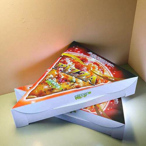 三角披萨盒披萨切块装打包盒9寸切块白卡批萨盒外卖pizza包装盒